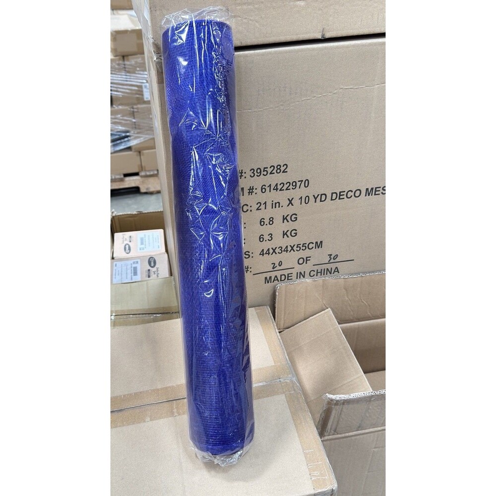 4 rolls Blue 21” x 10 Yards Deco Mesh Ribbon Fabric New Sealed Wreaths